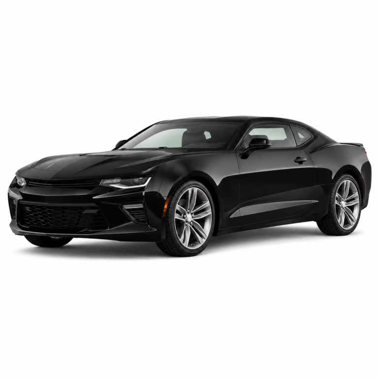 Black Chevrolet Camaro 6th Gen on a white background — vehicle illustration