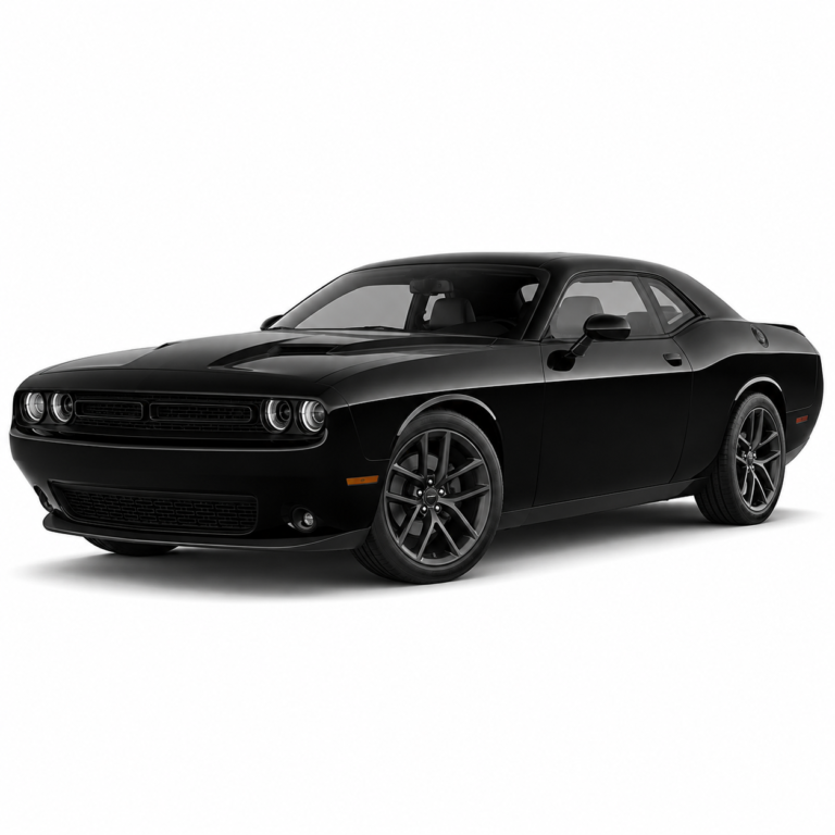 Black Dodge Challenger 3rd Gen on a white background — vehicle illustration