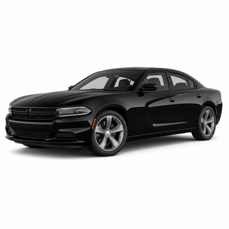 Black Dodge Charger LD on a white background — vehicle illustration