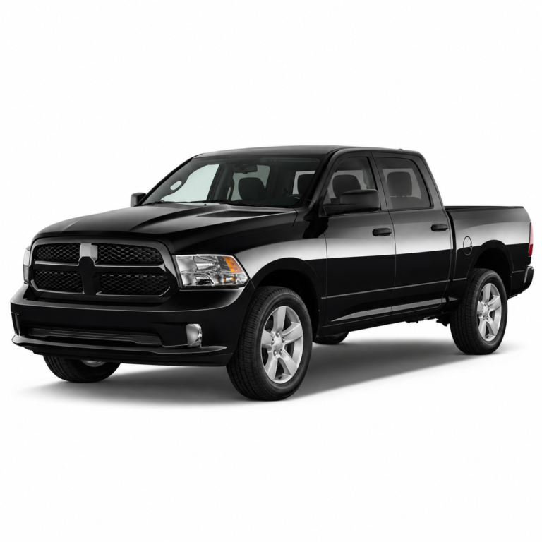 Black Dodge RAM on a white background — vehicle illustration