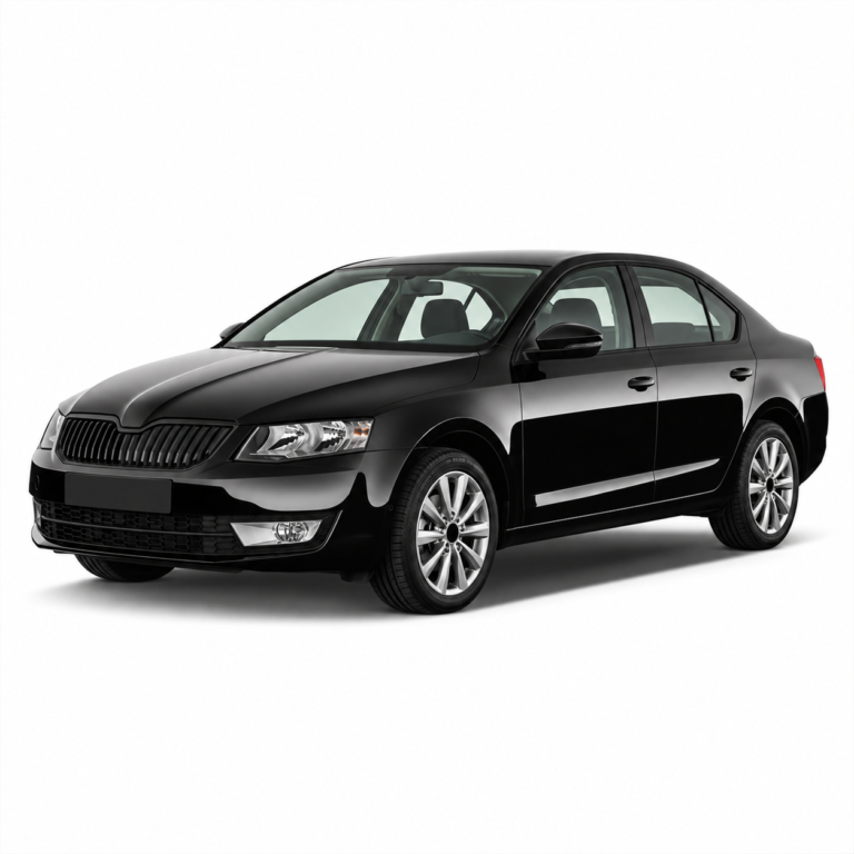 Black Skoda Octavia III Type 5E on a white background — vehicle illustration
