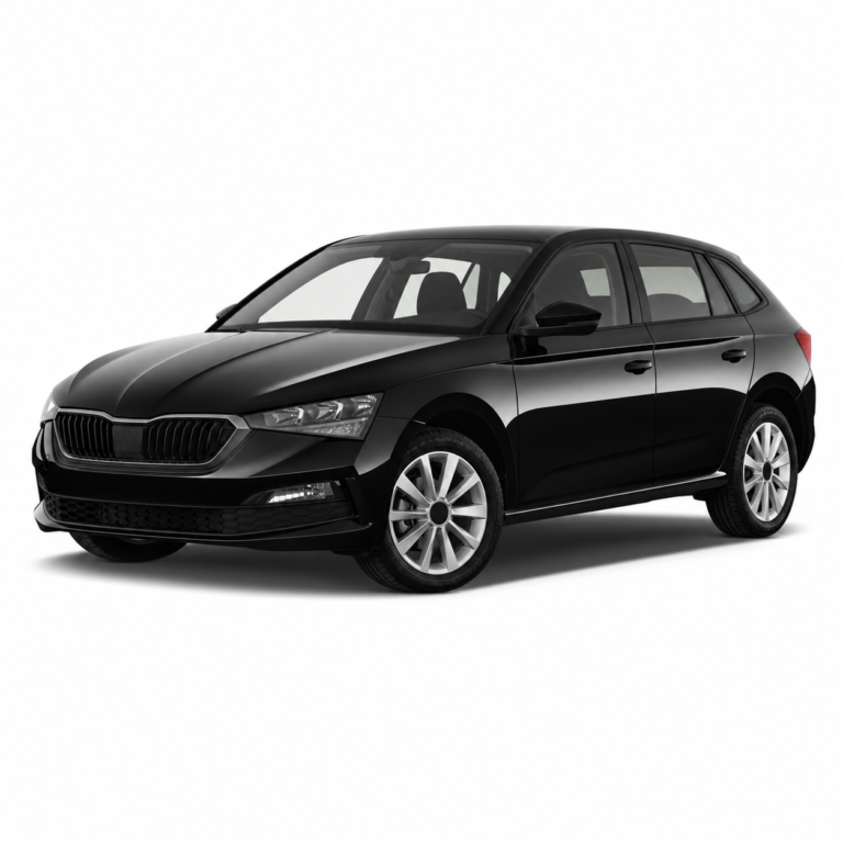 Black Skoda Scala on a white background — vehicle illustration