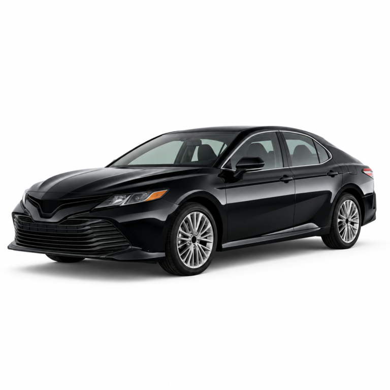 Black Toyota Camry XV70 on a white background — vehicle illustration