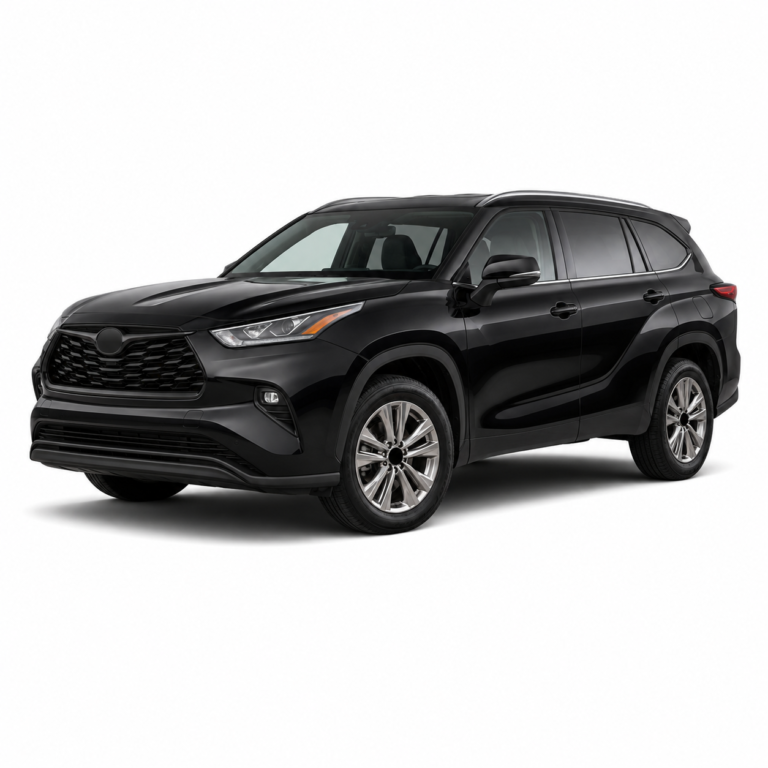 Black Toyota Highlander 4th Gen XU70 on a white background — vehicle illustration