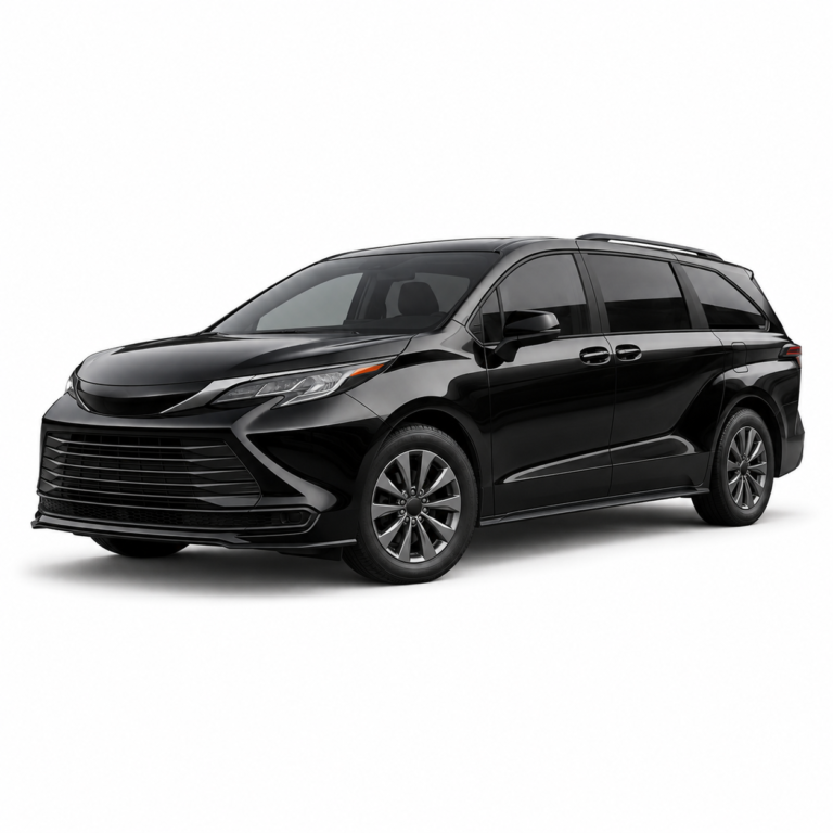 Black Toyota Sienna 4th Gen on a white background — vehicle illustration