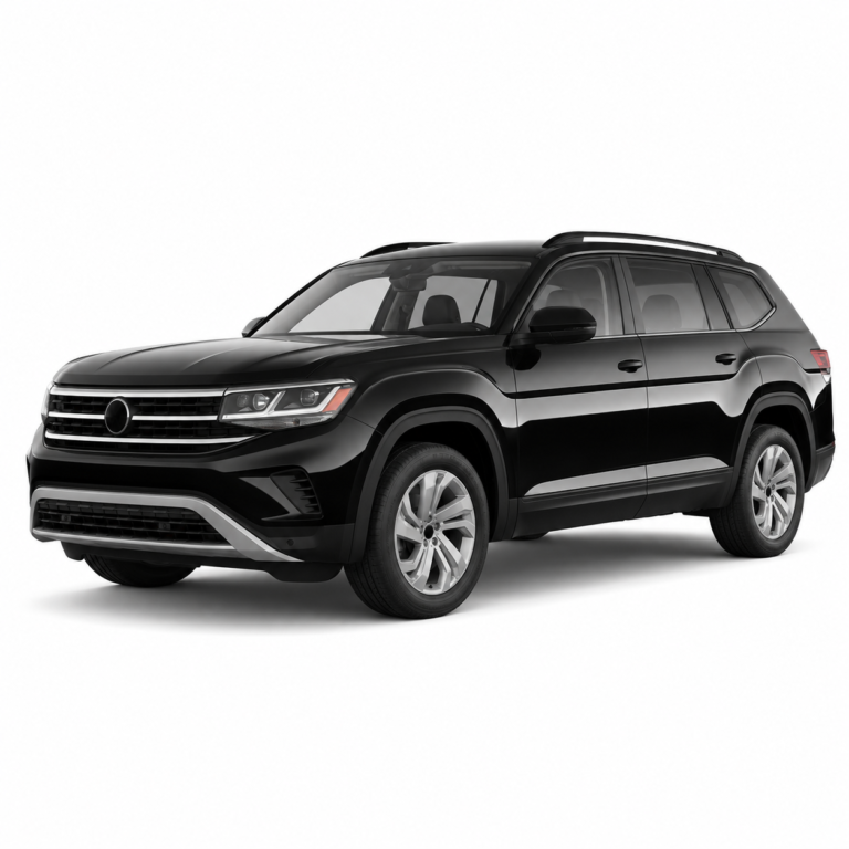 Black Volkswagen Atlas on a white background — vehicle illustration