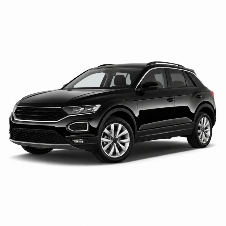 Black Volkswagen T-Roc A1 on a white background — vehicle illustration