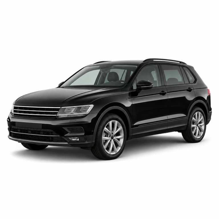 Black Volkswagen Tiguan II on a white background — vehicle illustration
