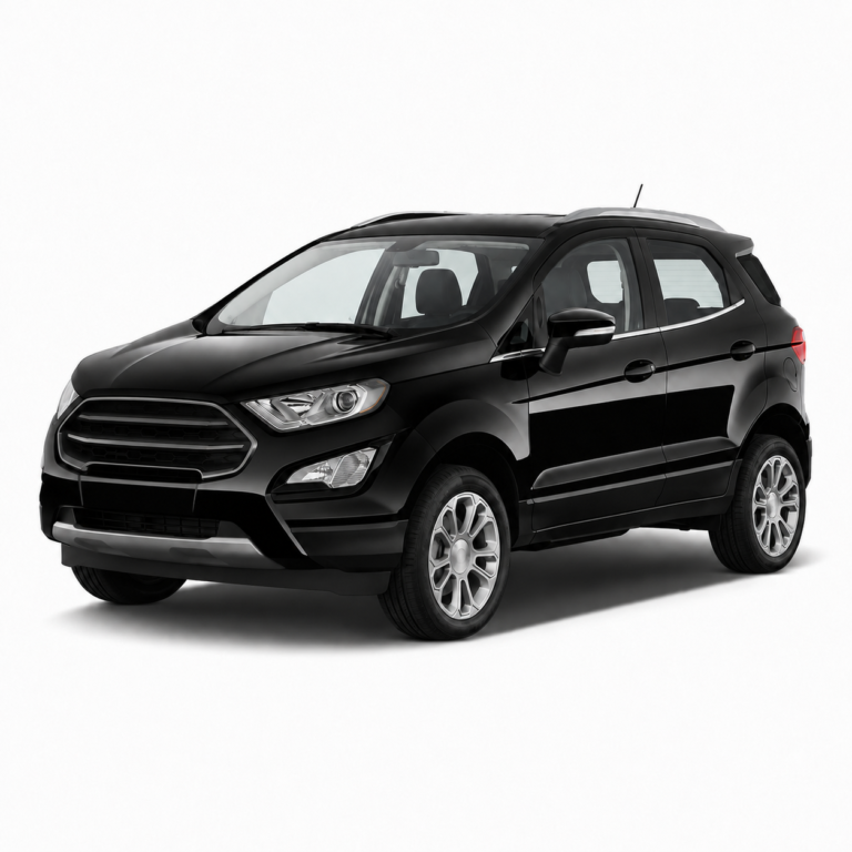 Black Ford EcoSport 2nd Gen on a white background — vehicle illustration