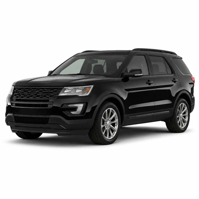 Black Ford Explorer V on a white background — vehicle illustration