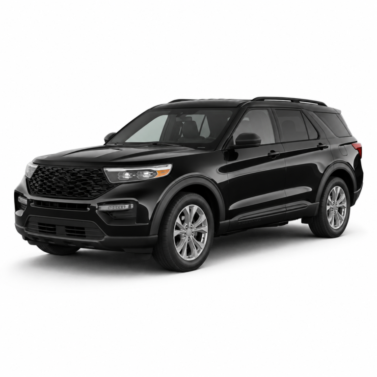 Black Ford Explorer VI on a white background — vehicle illustration