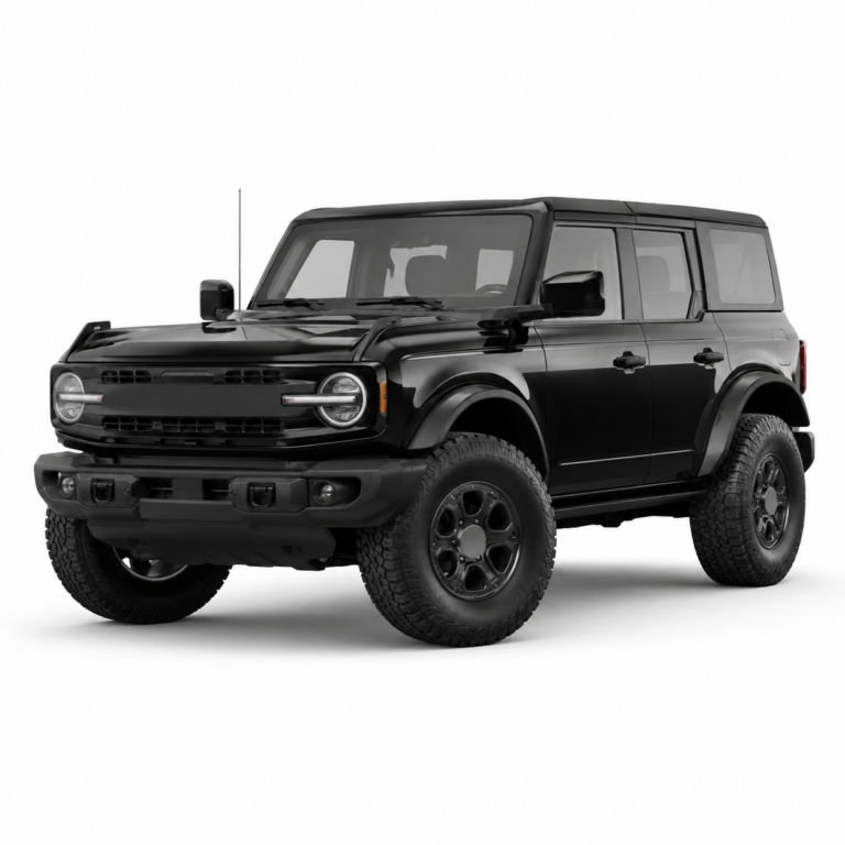 Black Ford Bronco on a white background — vehicle illustration