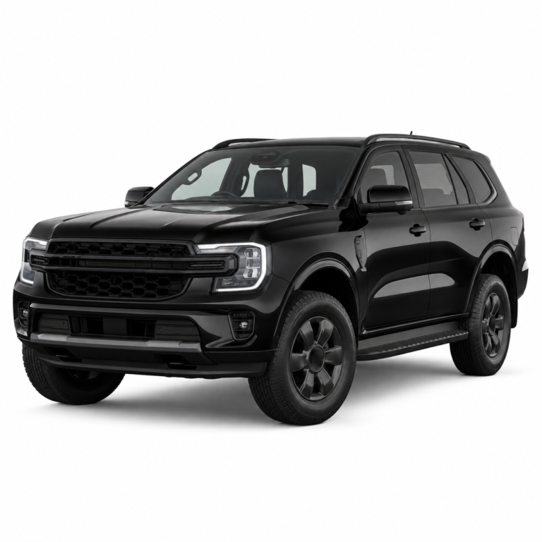 Black Ford Everest 3rd Gen on a white background — vehicle illustration