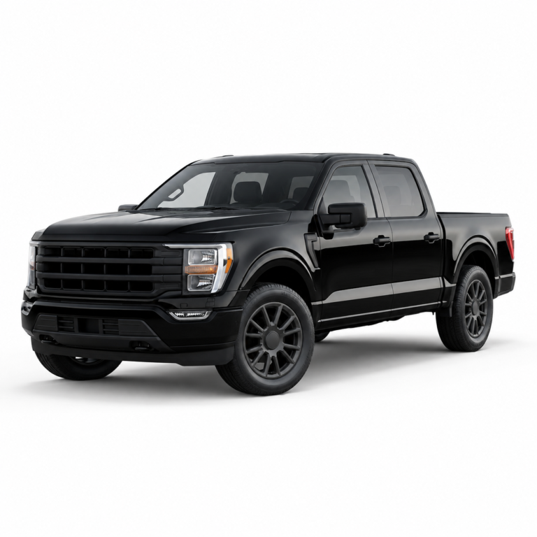 Black Ford F-150 on a white background — vehicle illustration