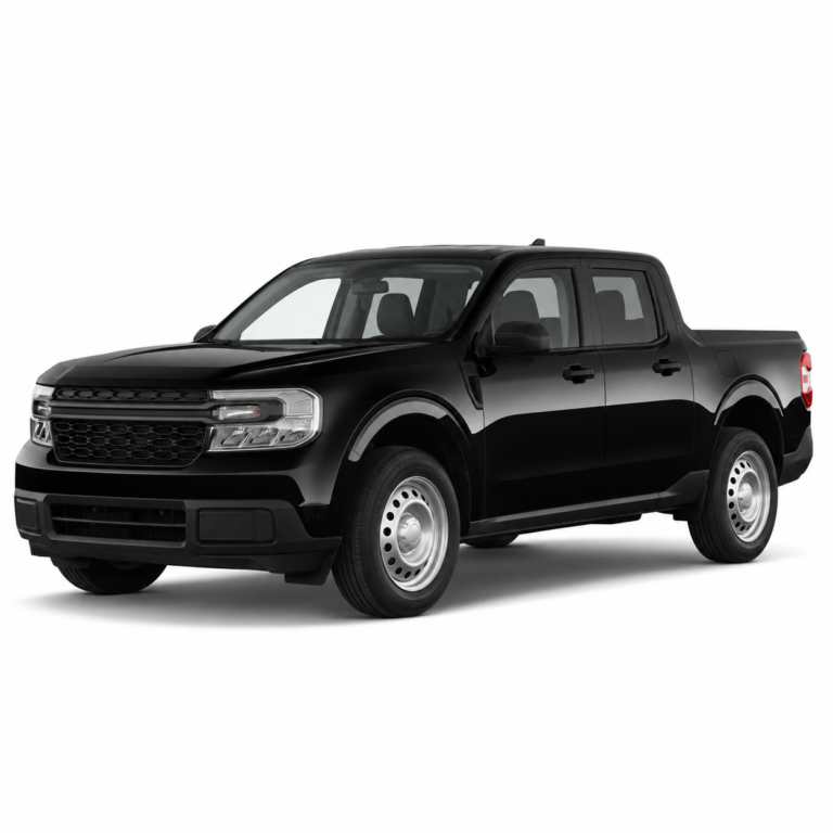 Black Ford Maverick on a white background — vehicle illustration