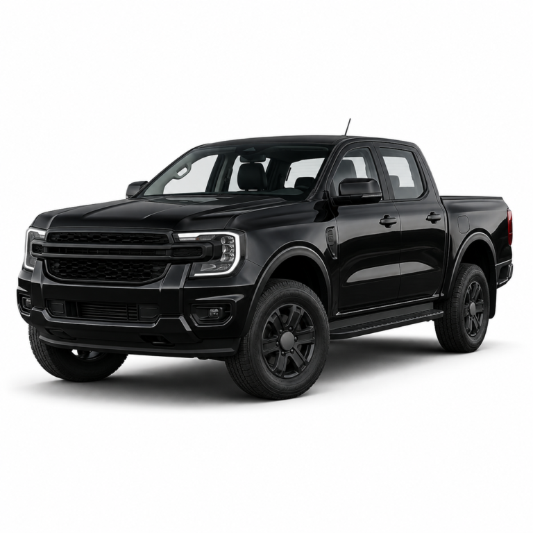 Black Ford Ranger 2023+ on a white background — vehicle illustration