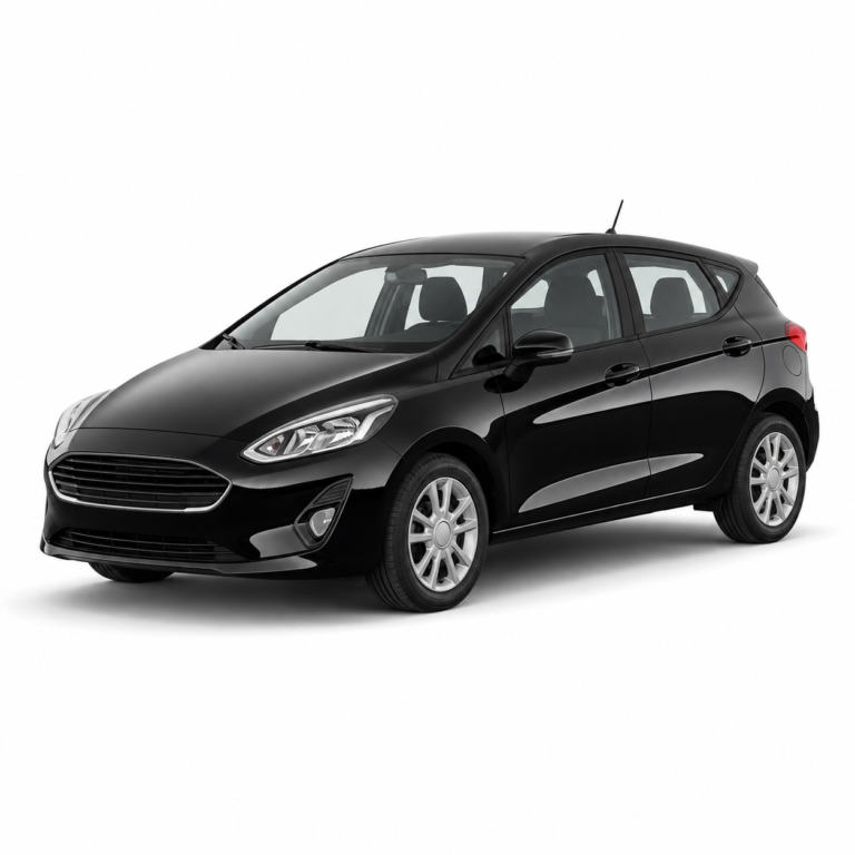 Black Ford Fiesta on a white background — vehicle illustration