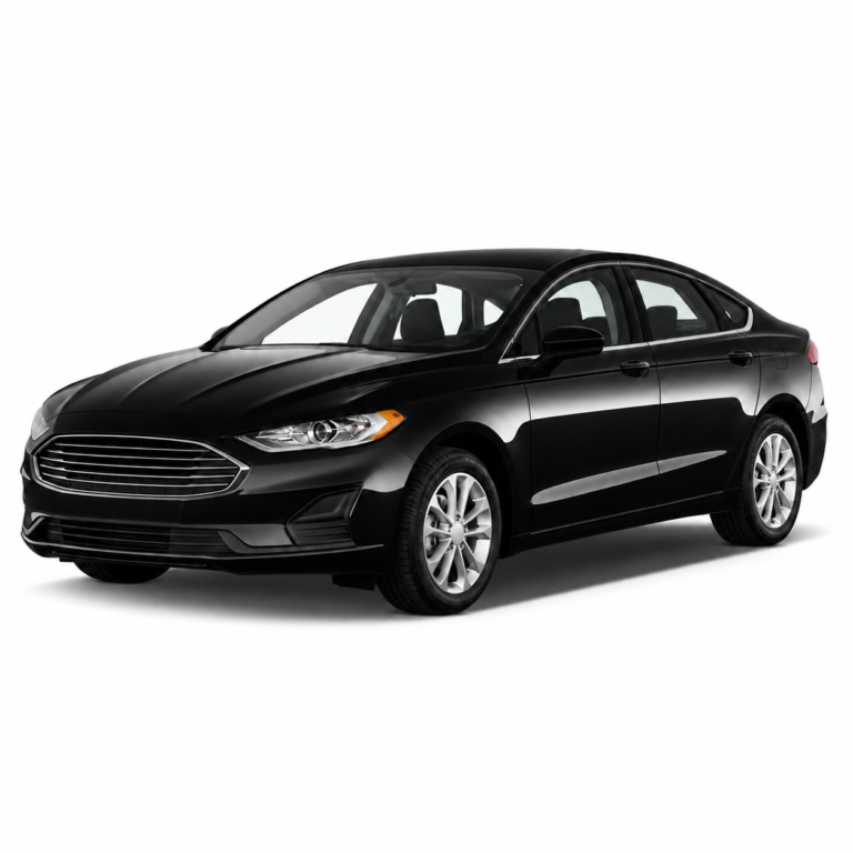 Black Ford Fusion 2nd Gen on a white background — vehicle illustration