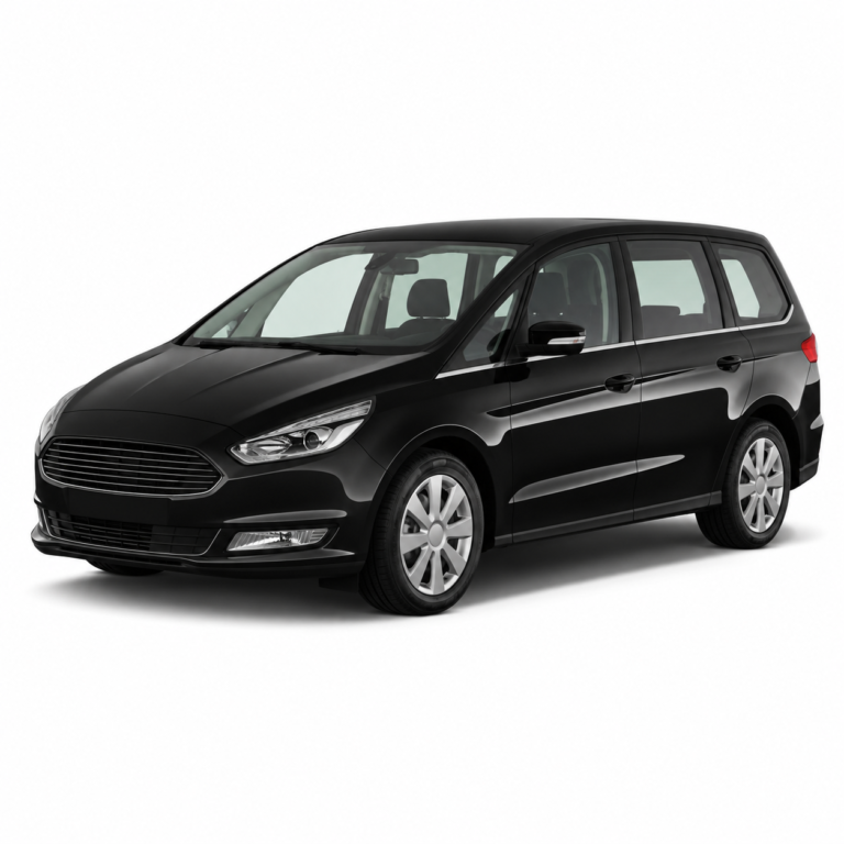 Black Ford Galaxy 3rd Gen on a white background — vehicle illustration