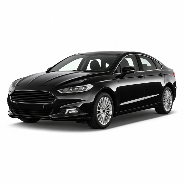 Black Ford Mondeo 5th Gen on a white background — vehicle illustration