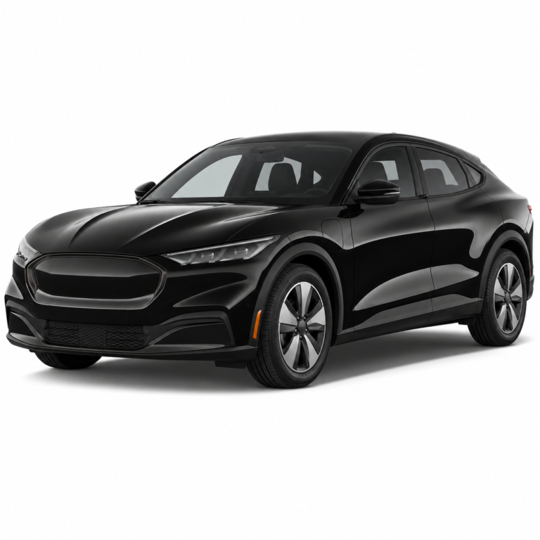 Black Ford Mustang Mach-E on a white background — vehicle illustration