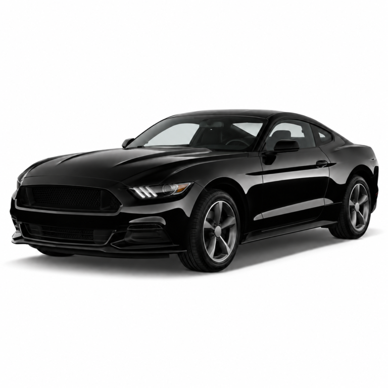 Black Ford Mustang VI on a white background — vehicle illustration