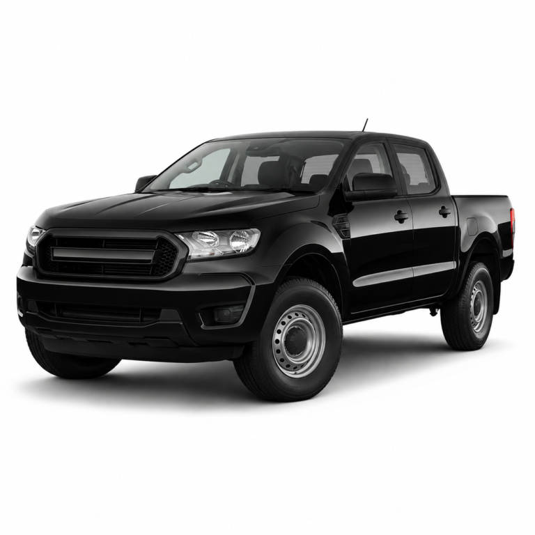 Black Ford Ranger 2016–2022 on a white background — vehicle illustration