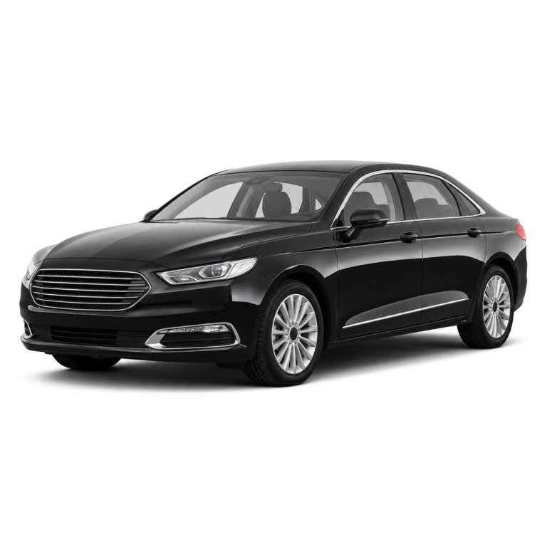 Black Ford Taurus 7th Gen on a white background — vehicle illustration