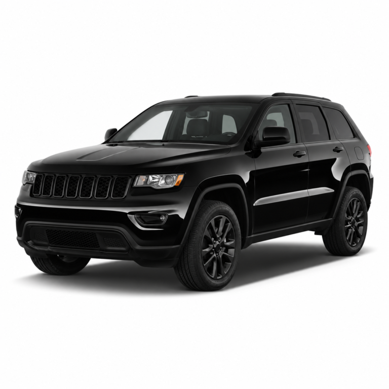 Black Jeep Grand Cherokee on a white background — vehicle illustration