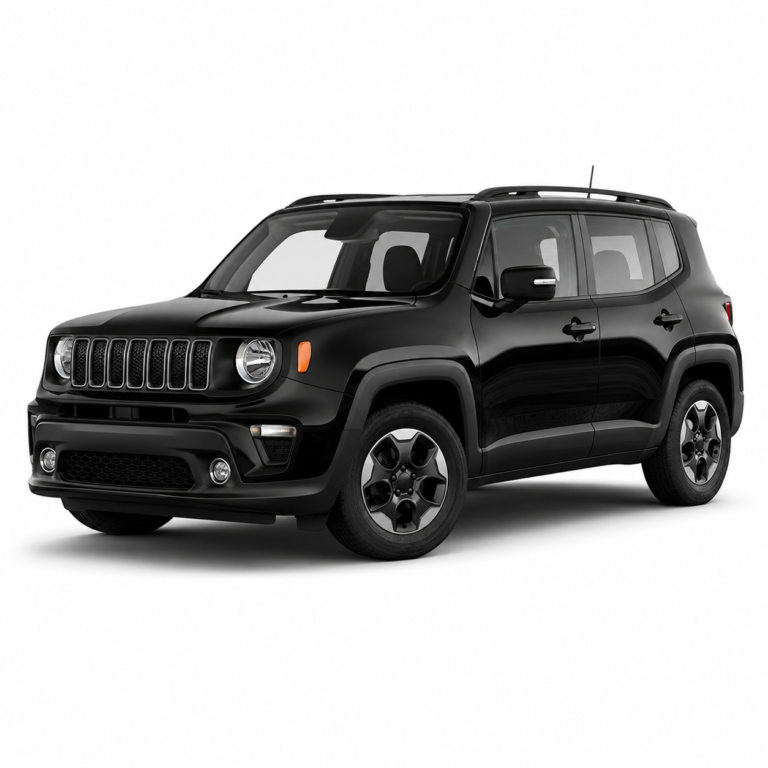 Black Jeep Renegade on a white background — vehicle illustration