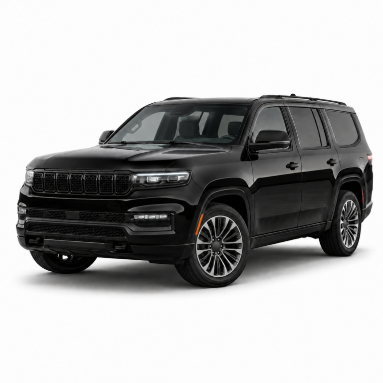 Black Jeep Grand Wagoneer on a white background — vehicle illustration