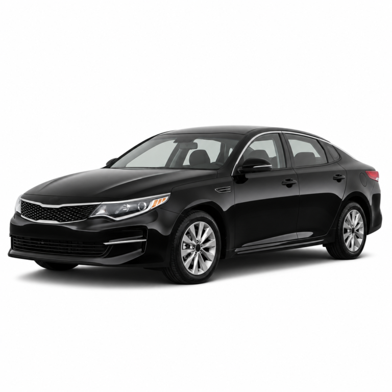 Black Kia Optima on a white background — vehicle illustration