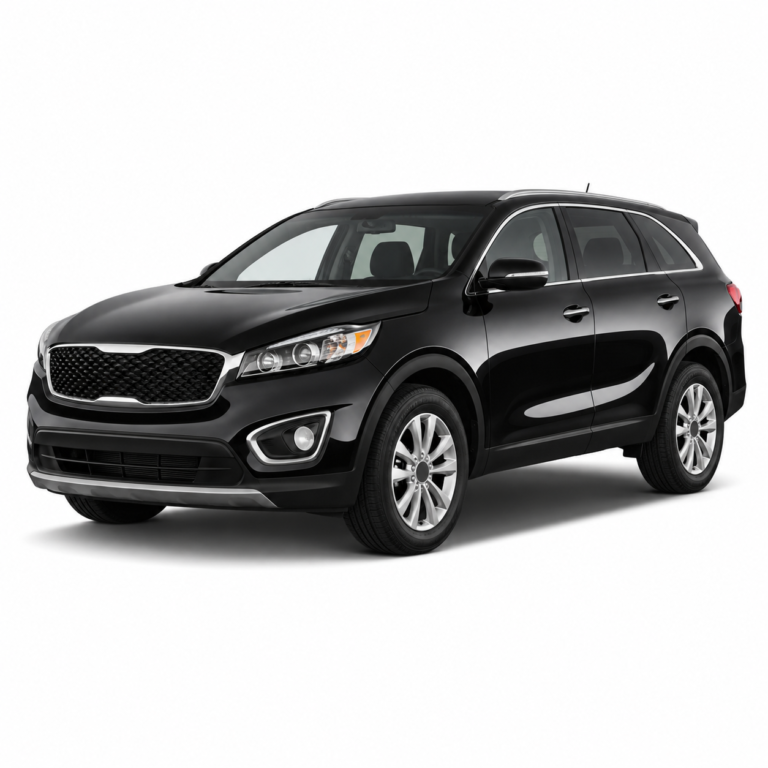 Black Kia Sorento UM on a white background — vehicle illustration