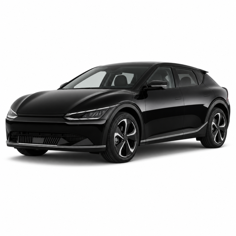 Black Kia EV6 on a white background — vehicle illustration