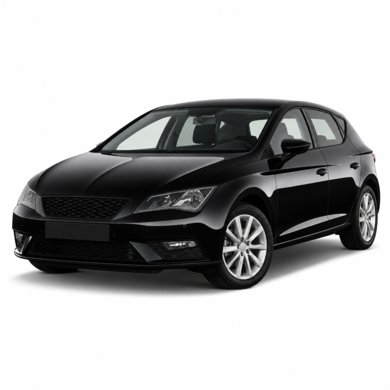 Black SEAT Leon III Type 5F on a white background — vehicle illustration