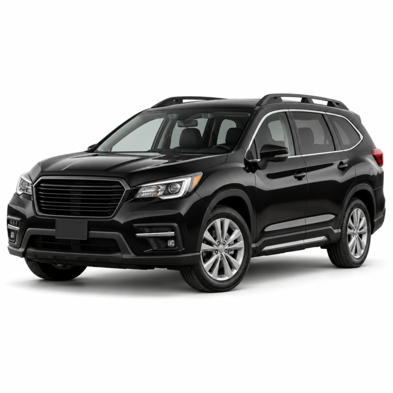 Black Subaru Ascent on a white background — vehicle illustration without logos
