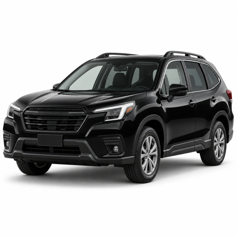 Black Subaru Forester on a white background — vehicle illustration without logos
