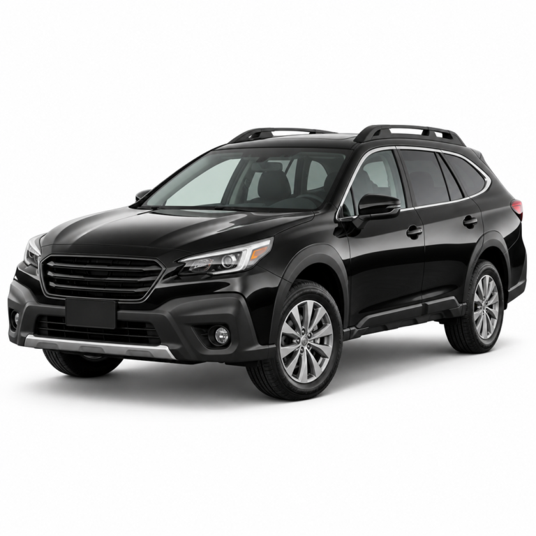 Black Subaru Outback on a white background — vehicle illustration without logos